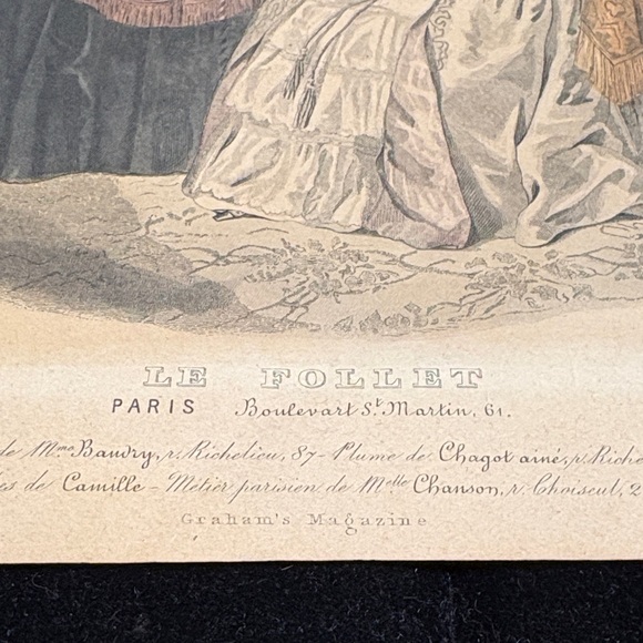 Vintage Art Print with Elegant Ladies in Black and Brown - Picture 2 of 5